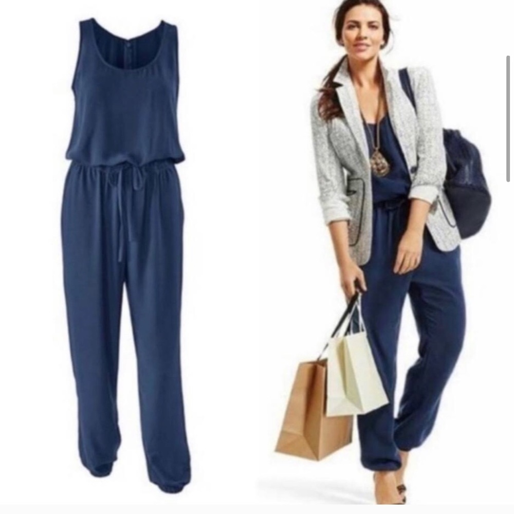 CAbi Navy Jumpsuit Style 303 no drawstring
